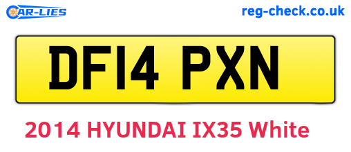 DF14PXN are the vehicle registration plates.