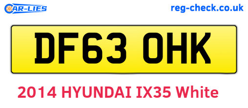 DF63OHK are the vehicle registration plates.