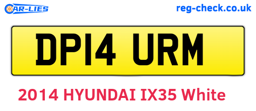 DP14URM are the vehicle registration plates.