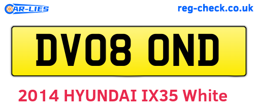 DV08OND are the vehicle registration plates.