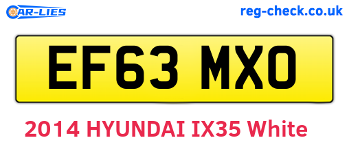 EF63MXO are the vehicle registration plates.