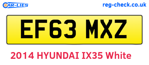 EF63MXZ are the vehicle registration plates.