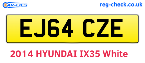 EJ64CZE are the vehicle registration plates.