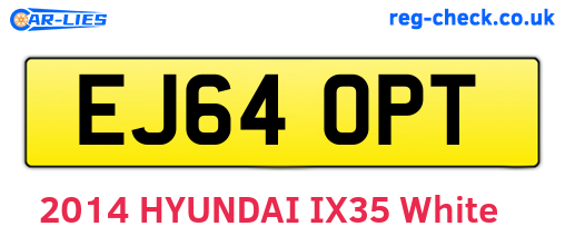 EJ64OPT are the vehicle registration plates.