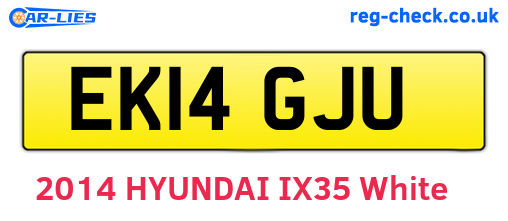 EK14GJU are the vehicle registration plates.