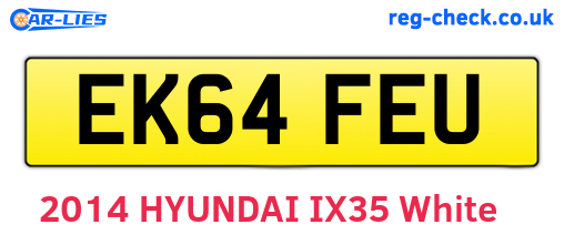 EK64FEU are the vehicle registration plates.