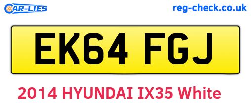 EK64FGJ are the vehicle registration plates.