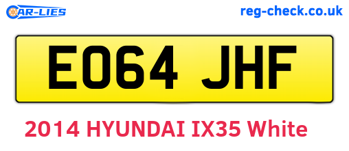 EO64JHF are the vehicle registration plates.