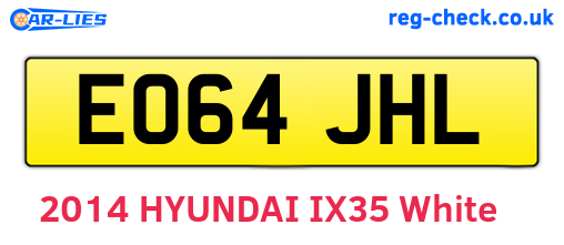 EO64JHL are the vehicle registration plates.