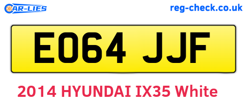 EO64JJF are the vehicle registration plates.