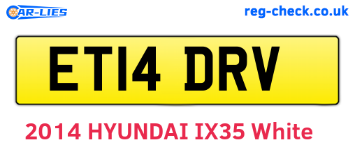 ET14DRV are the vehicle registration plates.