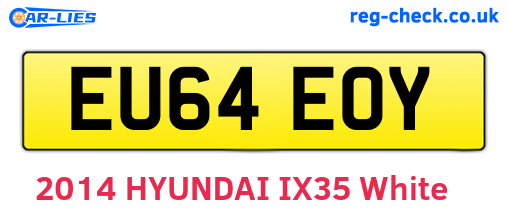 EU64EOY are the vehicle registration plates.
