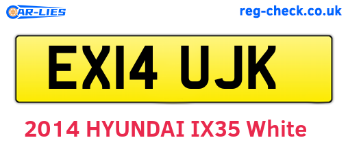 EX14UJK are the vehicle registration plates.