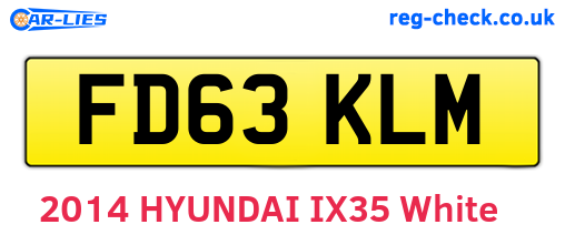 FD63KLM are the vehicle registration plates.