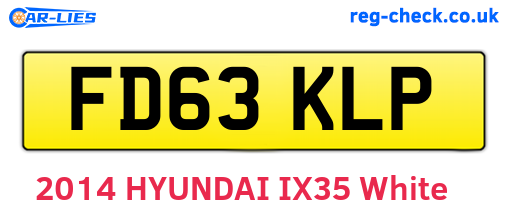 FD63KLP are the vehicle registration plates.