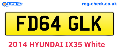 FD64GLK are the vehicle registration plates.