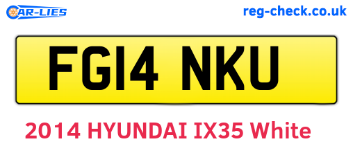 FG14NKU are the vehicle registration plates.