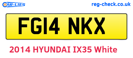 FG14NKX are the vehicle registration plates.