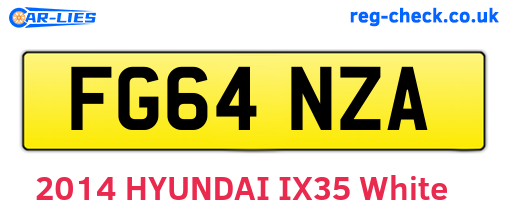 FG64NZA are the vehicle registration plates.