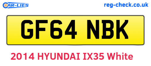 GF64NBK are the vehicle registration plates.