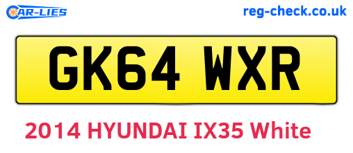 GK64WXR are the vehicle registration plates.
