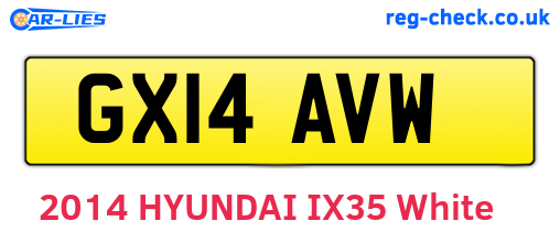 GX14AVW are the vehicle registration plates.