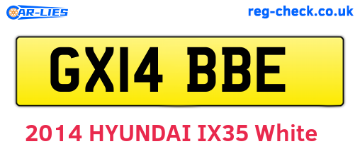 GX14BBE are the vehicle registration plates.