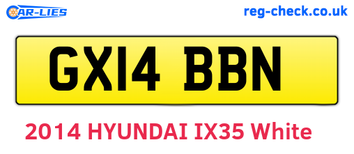 GX14BBN are the vehicle registration plates.
