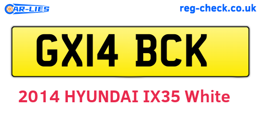GX14BCK are the vehicle registration plates.