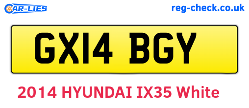 GX14BGY are the vehicle registration plates.