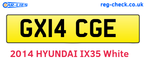 GX14CGE are the vehicle registration plates.