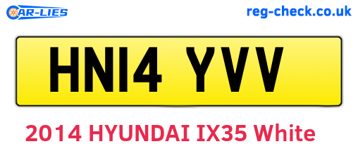 HN14YVV are the vehicle registration plates.