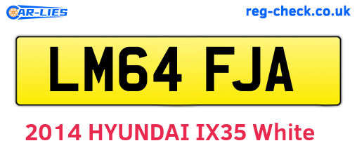 LM64FJA are the vehicle registration plates.