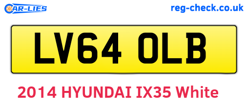 LV64OLB are the vehicle registration plates.