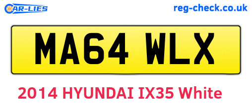 MA64WLX are the vehicle registration plates.