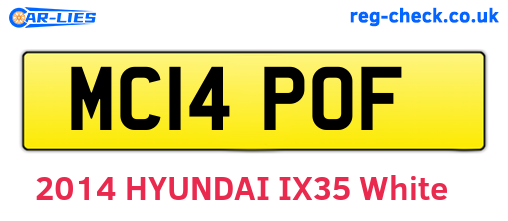 MC14POF are the vehicle registration plates.