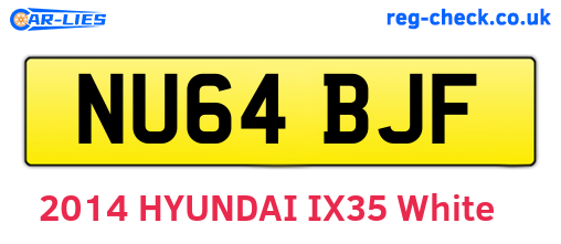 NU64BJF are the vehicle registration plates.