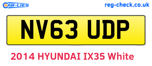 NV63UDP are the vehicle registration plates.