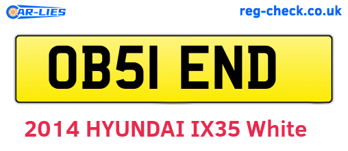 OB51END are the vehicle registration plates.