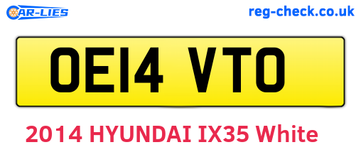 OE14VTO are the vehicle registration plates.
