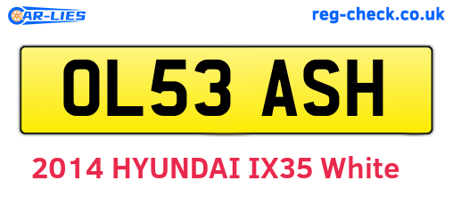 OL53ASH are the vehicle registration plates.