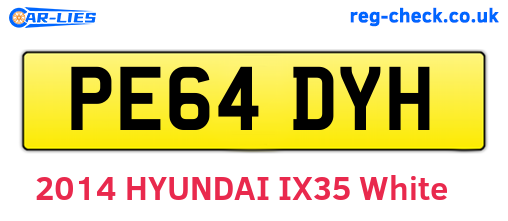 PE64DYH are the vehicle registration plates.