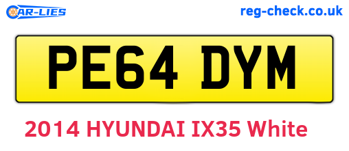 PE64DYM are the vehicle registration plates.