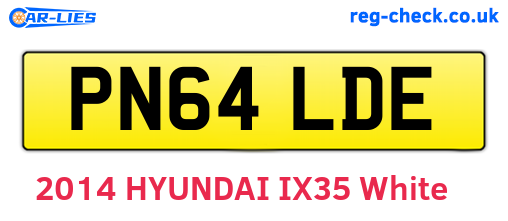 PN64LDE are the vehicle registration plates.