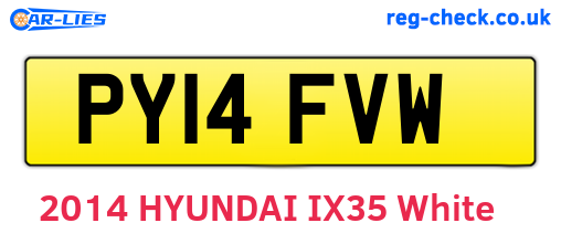 PY14FVW are the vehicle registration plates.