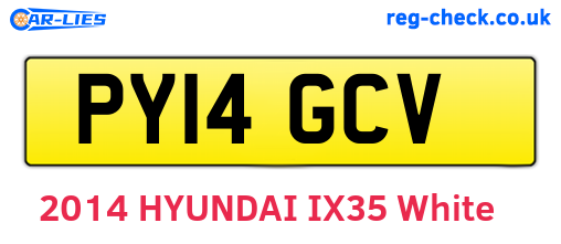PY14GCV are the vehicle registration plates.