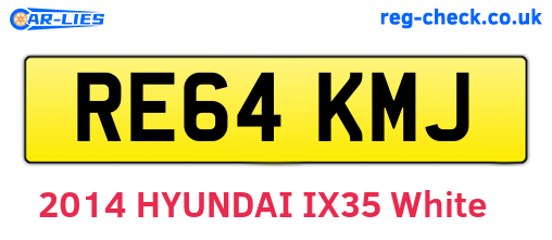 RE64KMJ are the vehicle registration plates.