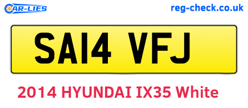 SA14VFJ are the vehicle registration plates.