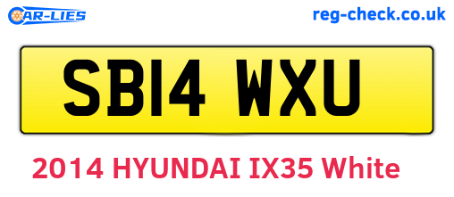 SB14WXU are the vehicle registration plates.
