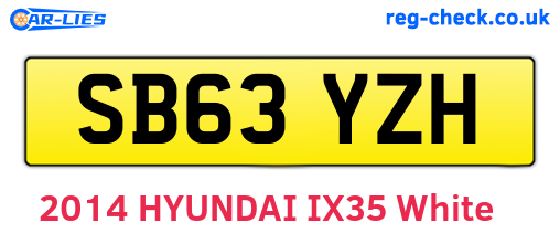 SB63YZH are the vehicle registration plates.